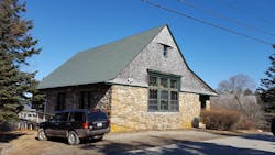 Isle of Haut’s town hall, site of one of the heat pumps that will contribute to the transactive microgrid. Courtesy of Dynamic Grid Isle of Haut’s town hall, site of one of the heat pumps that will contribute to the transactive microgrid. Courtesy of Dynamic Grid