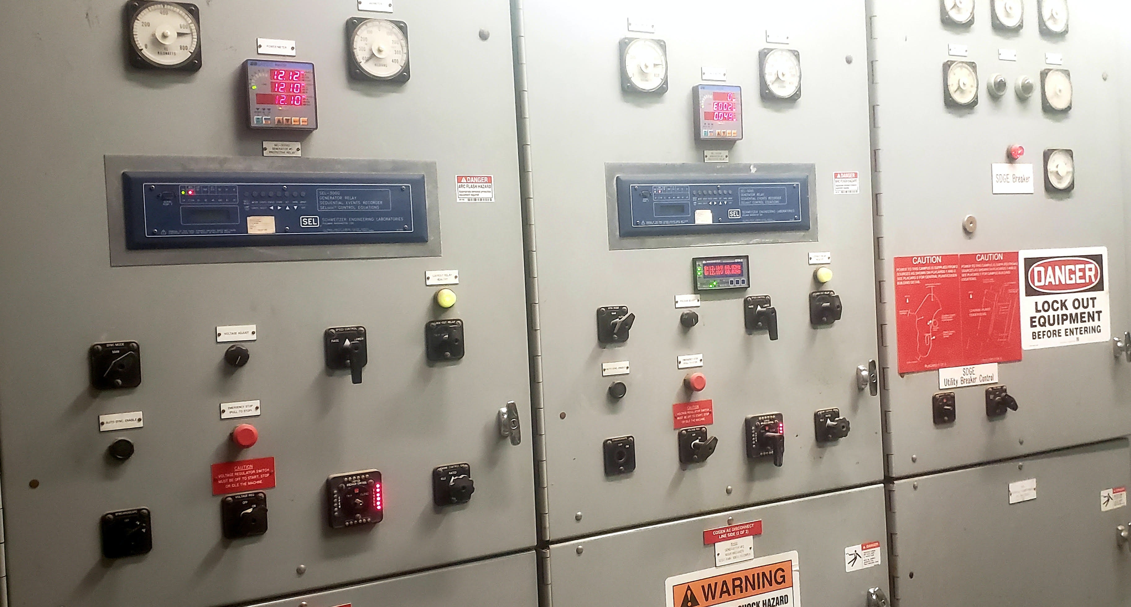 Microgrid switchboard, photo courtesy Veolia