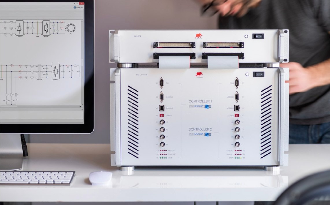 EPC Power battery inverter controller in the loop with Typhoon HIL real-time simulator. (Photo: Typhoon HIL)