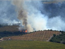Fire in California wine country. California National Guard photo, Oct. 12, 2017. Fire in California wine country. California National Guard photo, Oct. 12, 2017.