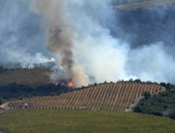 Fire in California wine country. California National Guard photo, Oct. 12, 2017.