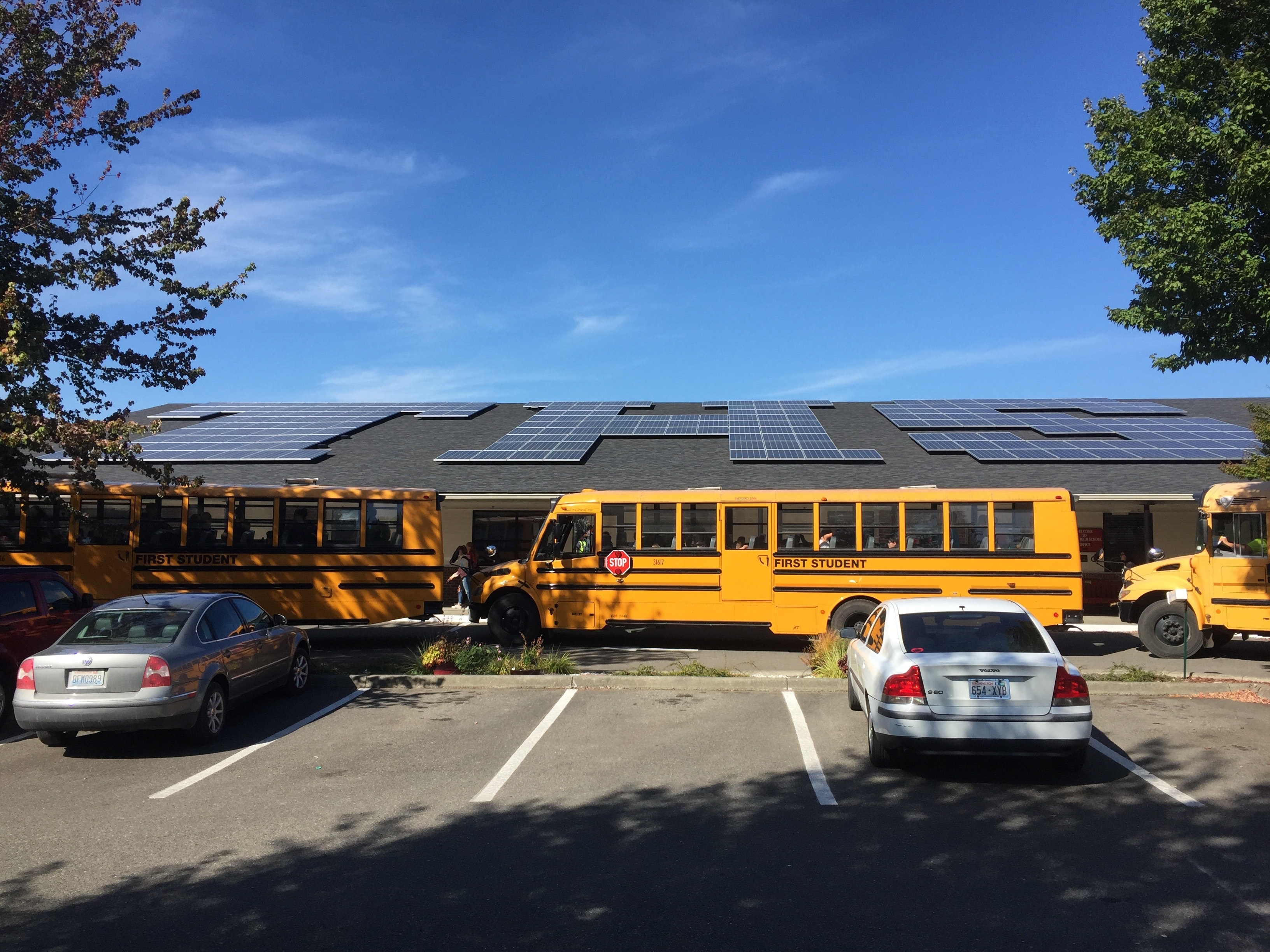 Solar panels at Tenino High School, photo courtesy PECI