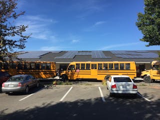 Solar panels at Tenino High School, photo courtesy PECI