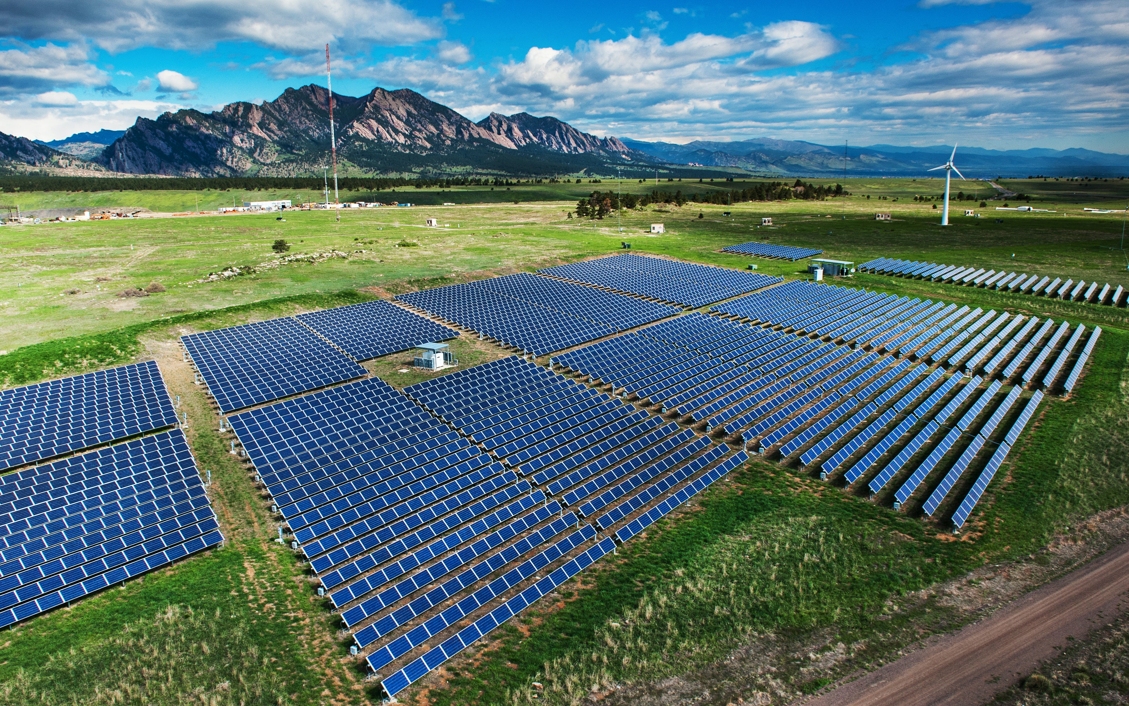 Aerial photos of the National Wind Technology Center (NWTC) (Photo by Dennis Schroeder / NREL)