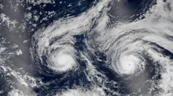 Tornadoes within Hurricane Florence. By Simeonn and NASA/Shutterstock.com