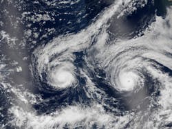 Tornadoes within Hurricane Florence. By Simeonn and NASA/Shutterstock.com