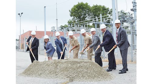 Groundbreaking for fuel cell project at the submarine base in Groton, Conn. Photo provided by CMEEC