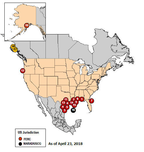 Proposed LNG Export Terminals: US EIA