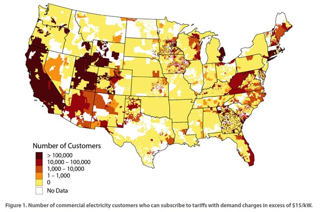 Credit: &ldquo;Potential Markets for Behind-the-Meter Battery Energy Storage: A Survey of U.S. Demand Charges,&rdquo;by NREL and CEG