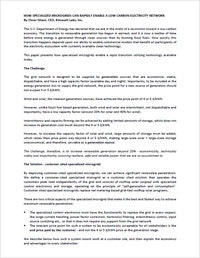 How Specialized Microgrids can Rapidly Enable a Low Carbon Electricity Network. Download it now.
