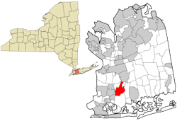 Rockville Centre within New York State (left) and within Nassau County (right) Rockville Centre within New York State (left) and within Nassau County (right)