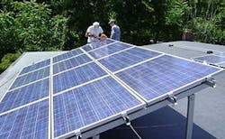 Solar array on a roof near Poughkeepsie, NY. Credit: Wikimedia Commons Solar array on a roof near Poughkeepsie, NY. Credit: Wikimedia Commons