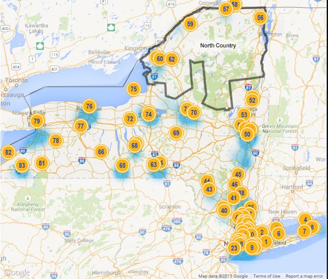NY Prize Map of Winners