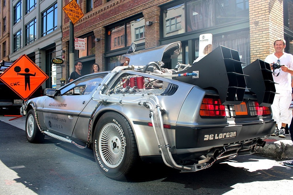 Uber uses &ldquo;Back to the Future&rdquo; time machine in promotion. Source: wikimedia commons, Ed g2s