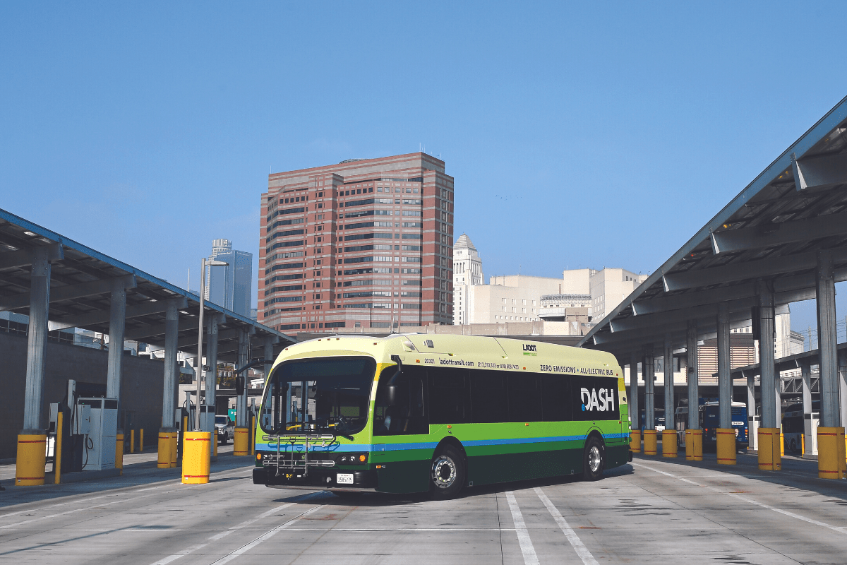 Earlier this year, Proterra delivered its 25th ZX5 battery-electric transit bus to LADOT in support of the agency&rsquo;s transition to a fully electric fleet. Photo courtesy of Proterra