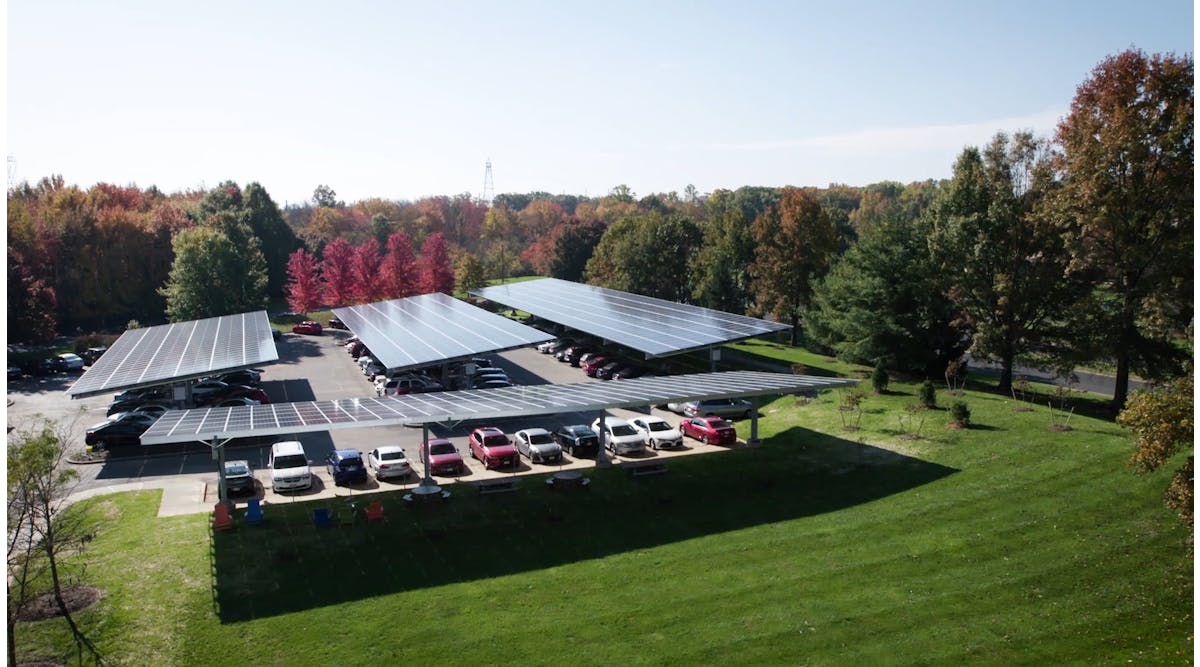 View of solar installation at Siemens US technology headquarters in Princeton, NJ. Photo courtesy of Siemens