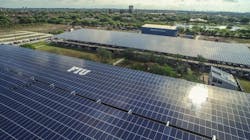 Microgrid solar array in front of wind tunnel at FIU, Miami. Microgrid solar array in front of wind tunnel at FIU, Miami.