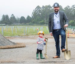 The energy authority’s Executive Director Matthew Marshall and his daughter Alex celebrate groundbreaking of the Redwood Coastal Airport Microgrid. Credit: by Humboldt State University The energy authority’s Executive Director Matthew Marshall and his daughter Alex celebrate groundbreaking of the Redwood Coastal Airport Microgrid. Credit: by Humboldt State University