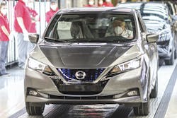 01/07/2021. Sunderland, United Kingdom. Prime Minister Boris Johnson visits the Nissan factory, where the carmaker has announced a major expansion of electric vehicle production model. Picture by Andrew Parsons / No 10 Downing Street 01/07/2021. Sunderland, United Kingdom. Prime Minister Boris Johnson visits the Nissan factory, where the carmaker has announced a major expansion of electric vehicle production model. Picture by Andrew Parsons / No 10 Downing Street