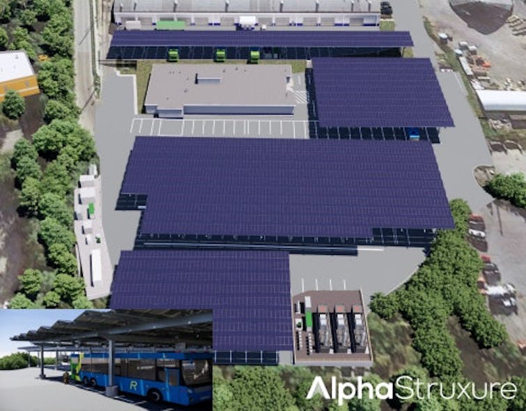 Schneider Electric affiliate AlphaStruxure was chosen for smart solar microgrid for a bus depot in Montgomery County, Maryland. Photo courtesy of AlphaStruxure