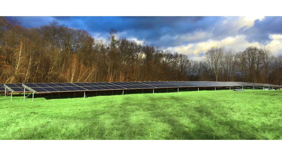 Solar panels near Monsignor Bojnowski Manor at Daughters of Mary campus. Photo courtesy of Schneider Electric