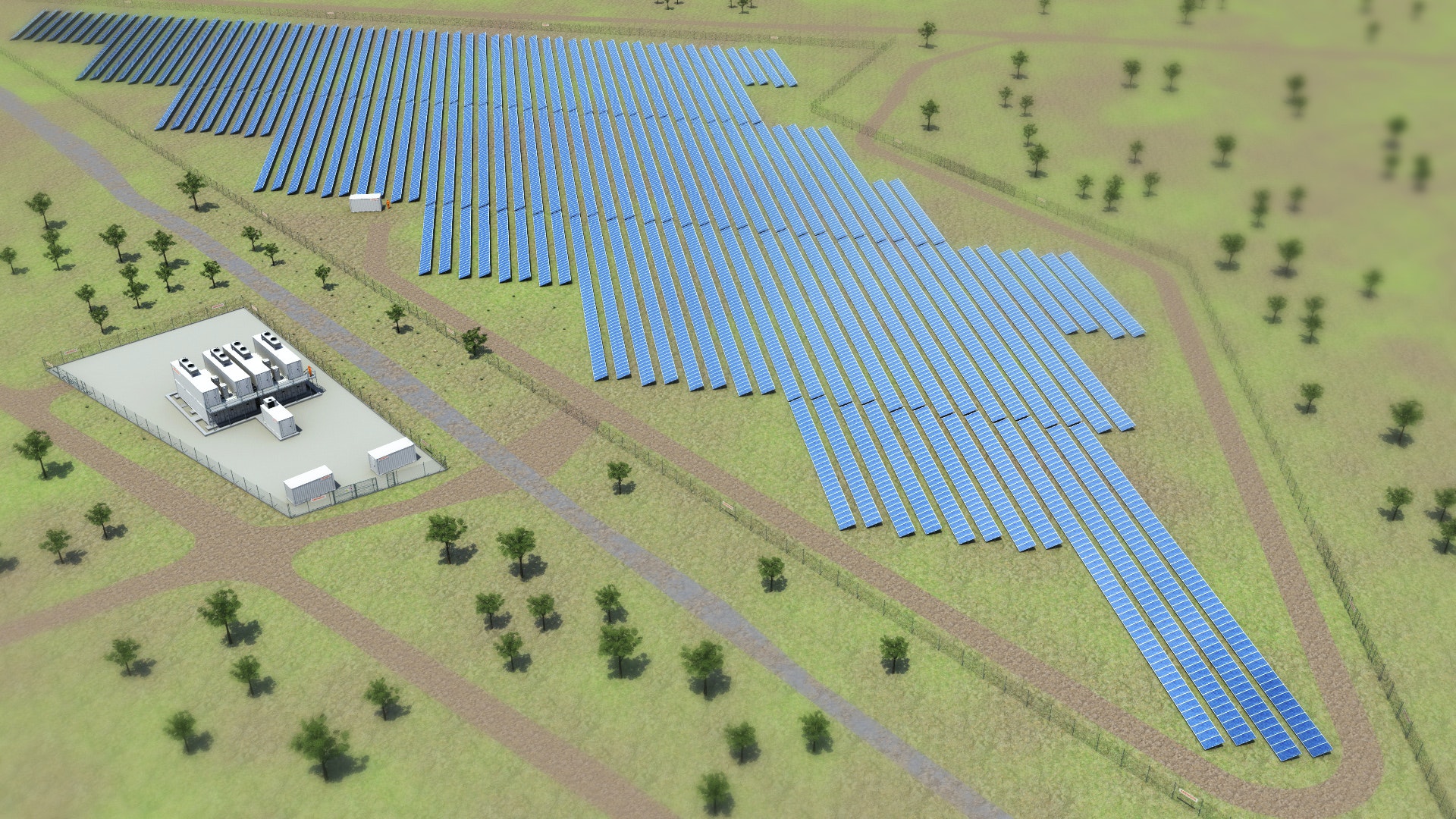 Render of the planned microgrid. Image courtesy of Abengoa.