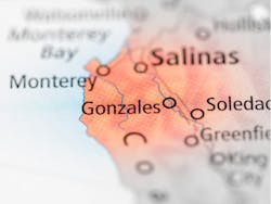 On the Monteray peninsula in central California, the small agricutural community of Gonzales is developing a 35-MW microgrid for economic development. Image by SevenMaps/Shutterstock.com