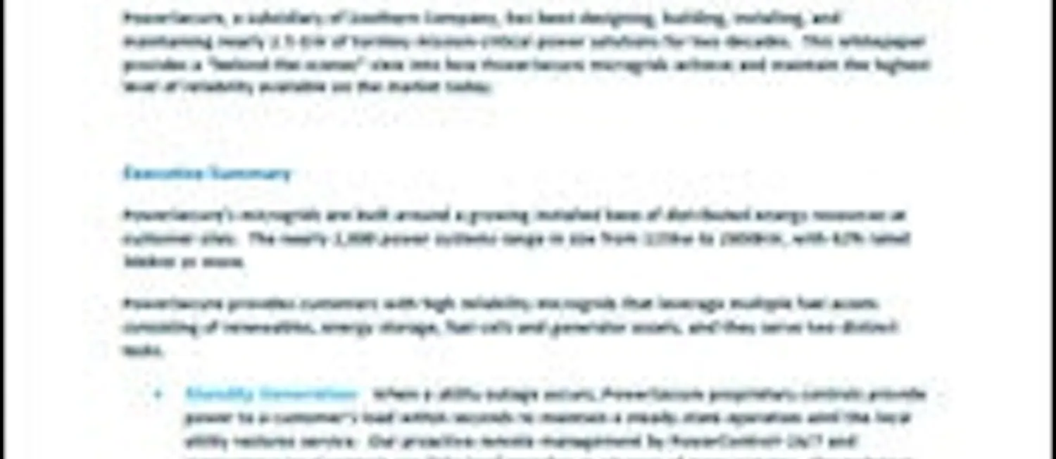 PowerSecure Highlights Commitment to On-Site Power Reliability ...