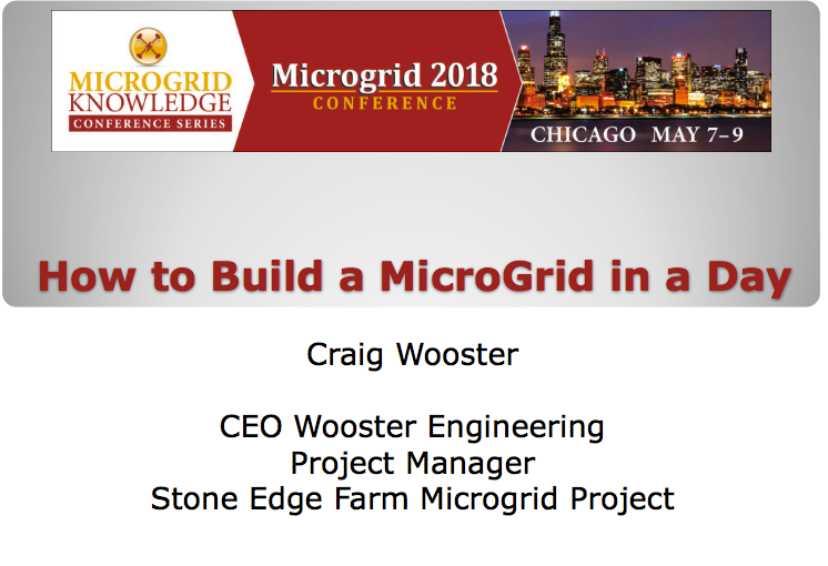 Craig Wooster, general contractor for the Stone Edge Farm MicroGrid Project, unveils a new microgrid system that can be largely installed in a day.