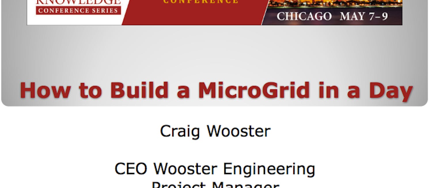 Craig Wooster, general contractor for the Stone Edge Farm MicroGrid Project, unveils a new microgrid system that can be largely installed in a day.