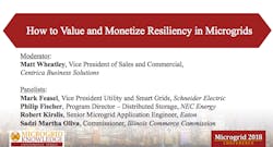 Experts from Schneider Electric, NEC Energy, Eaton and the Illinois Commerce Commission gathered at Microgrid 2018 to discuss the value of microgrids and the energy resiliency they provide. Experts from Schneider Electric, NEC Energy, Eaton and the Illinois Commerce Commission gathered at Microgrid 2018 to discuss the value of microgrids and the energy resiliency they provide.