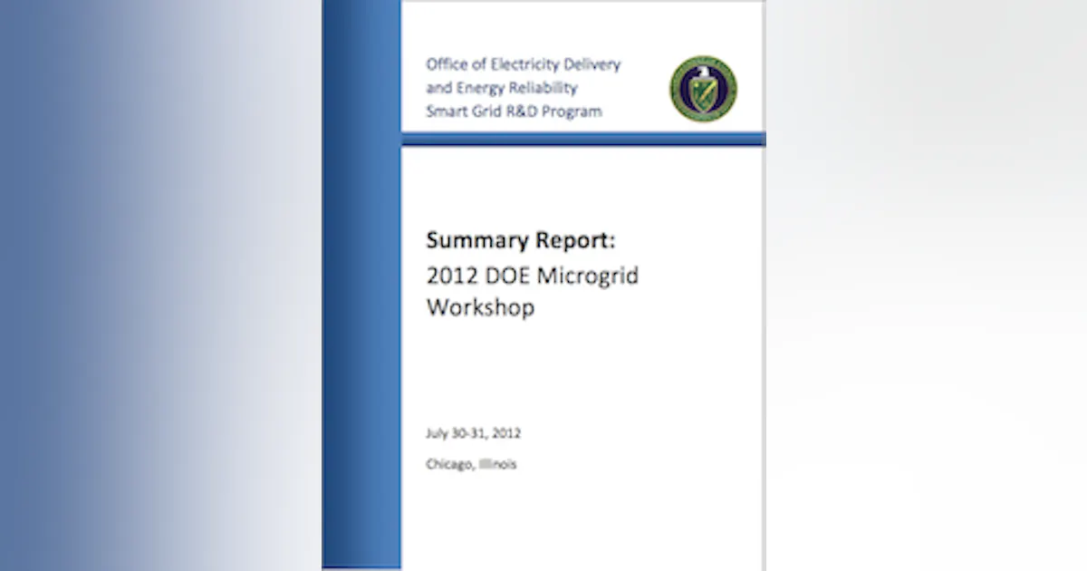 Doe Microgrid Microgrid Workshop 2012 | Microgrid Knowledge