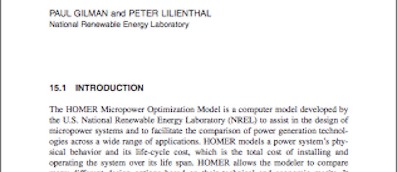 Micropower System Modeling | Microgrid Knowledge