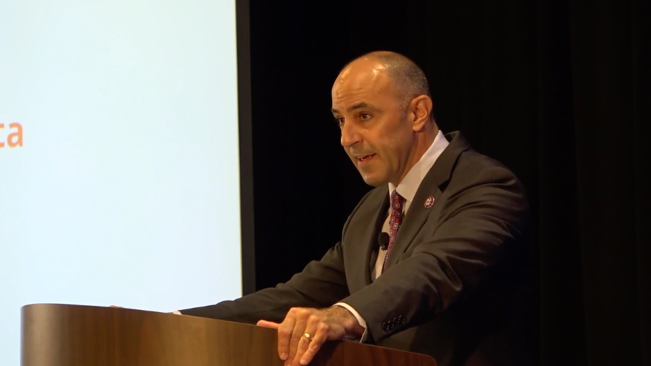 Congressman Jimmy Panetta delivering keynote address at Microgrid California