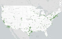 US Department of Energy map of installed microgrids US Department of Energy map of installed microgrids