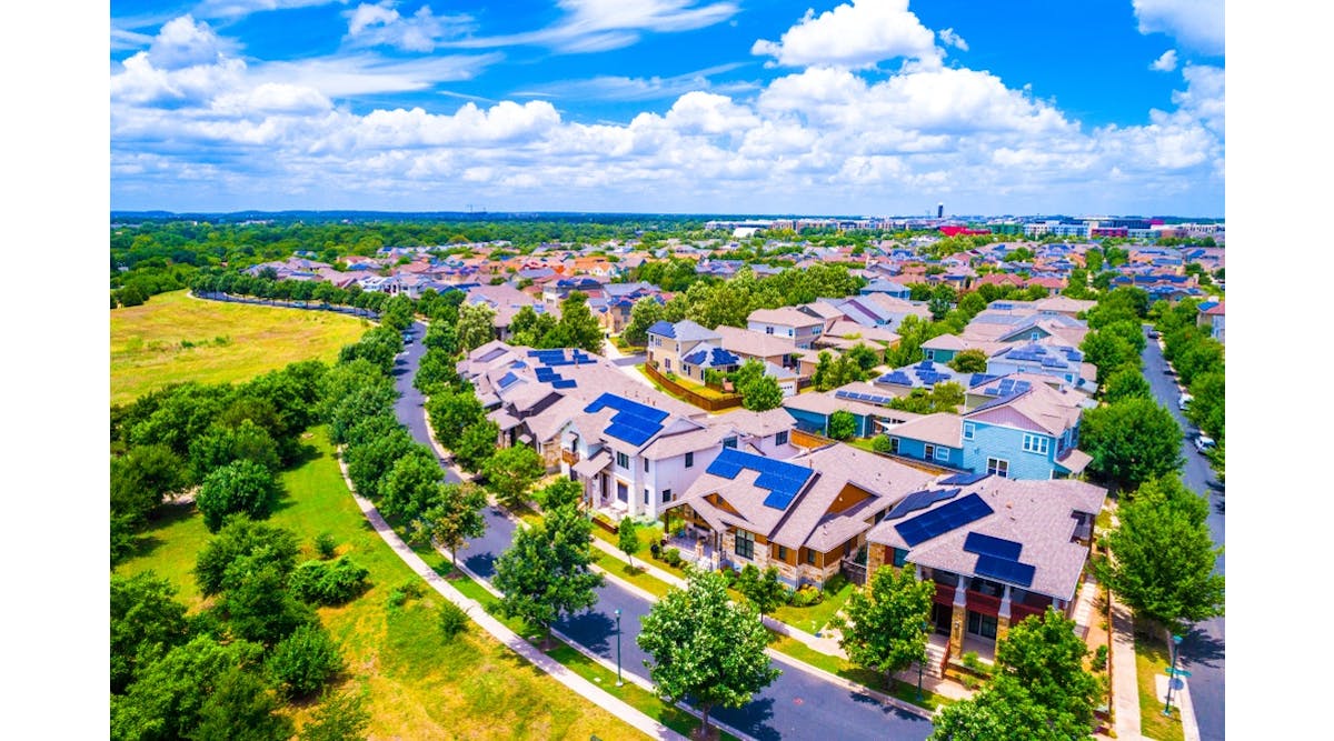 Solar rooftops in Austin, Texas. Photo by Roschetzky Photography/Shutterstock.com