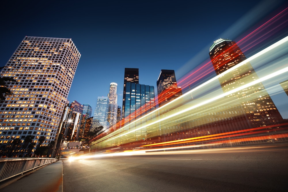 Los Angeles at night. By Logoboom/Shutterstock.com