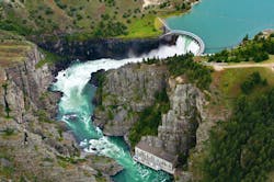 Kerr Dam on the Flathead River located in the Flathead Indian Reservation in Montana. Kerr Dam on the Flathead River located in the Flathead Indian Reservation in Montana.