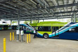 The first public transit depot powered by a solar microgrid in the Washington, D.C. area is now up and running.