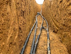 Geothermal ground loops for ground source heat pump. Geothermal ground loops for ground source heat pump.