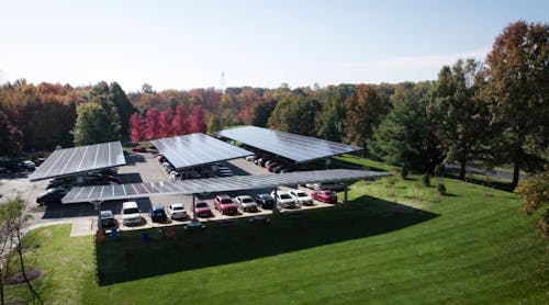 The parking lot solar array at Siemens&apos; Princeton, NJ campus Source: Siemens
