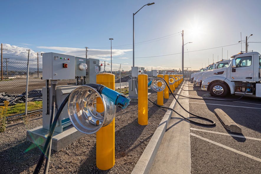 Electric truck chargers. Source: Port of Oakland