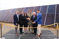 U.S. Army Maj. Gen. Matthew P. Beevers, the adjutant general of the California Military Department; Rachel Jacobson, assistant secretary of the U.S. Army Installations, Energy and Environment; Mario Diaz, deputy undersecretary of the Army; state Sens. Bob Archuleta and Josh Newman; and Jason Smith, Bright Canyon Energy vice president, cut the ribbon on the Joint Forces Training Base Energy Resilience Project, Aug. 11, 2023. (Source: Master Sgt. David Loeffler) U.S. Army Maj. Gen. Matthew P. Beevers, the adjutant general of the California Military Department; Rachel Jacobson, assistant secretary of the U.S. Army Installations, Energy and Environment; Mario Diaz, deputy undersecretary of the Army; state Sens. Bob Archuleta and Josh Newman; and Jason Smith, Bright Canyon Energy vice president, cut the ribbon on the Joint Forces Training Base Energy Resilience Project, Aug. 11, 2023. (Source: Master Sgt. David Loeffler)