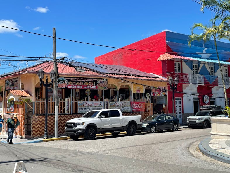 Pizzeria in Adjuntas, Puerto Rico that gets power from a microgrid.