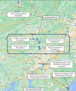 The southeast Pennsylvania microgrid corridor concept. (Source: ProtoGen) The southeast Pennsylvania microgrid corridor concept. (Source: ProtoGen)