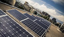 Rooftop solar array at University of Toronto campus building. Photo by Afshin Poraria/University of Toronto website Rooftop solar array at University of Toronto campus building. Photo by Afshin Poraria/University of Toronto website