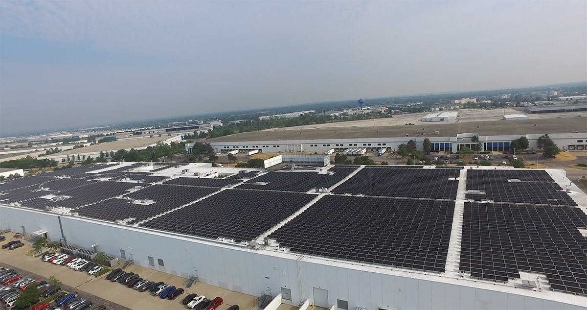 Rooftop solar at G&W Electric headquarters, photo courtesy of G&W Electric