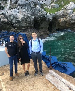 Inna Braverman with professor Guang Li from the University of Manchester and professor Kamyar Mehran, from the Queen Mary University of London. (Source: Eco Wave Power) Inna Braverman with professor Guang Li from the University of Manchester and professor Kamyar Mehran, from the Queen Mary University of London. (Source: Eco Wave Power)