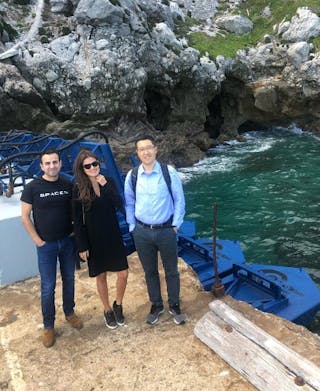Inna Braverman with professor Guang Li from the University of Manchester and professor Kamyar Mehran, from the Queen Mary University of London. (Source: Eco Wave Power)