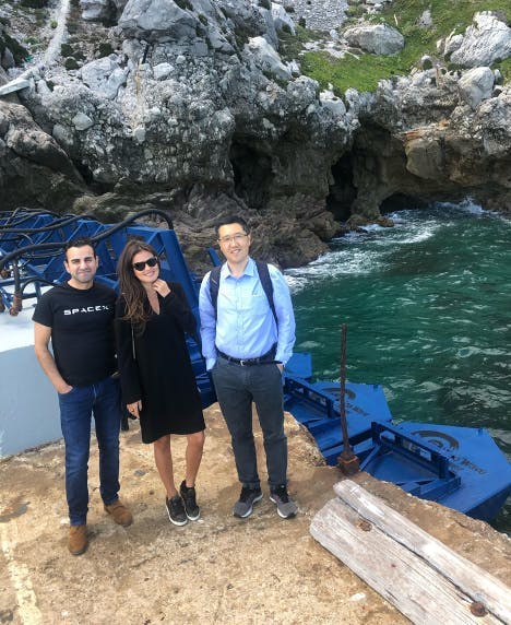 Inna Braverman with professor Guang Li from the University of Manchester and professor Kamyar Mehran, from the Queen Mary University of London. (Source: Eco Wave Power)
